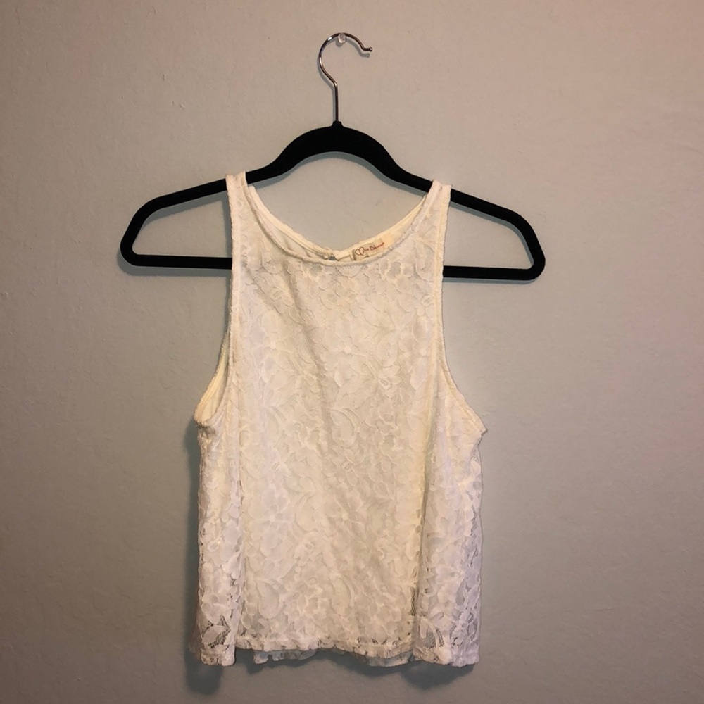 Casual/Fancy lace off white tank top